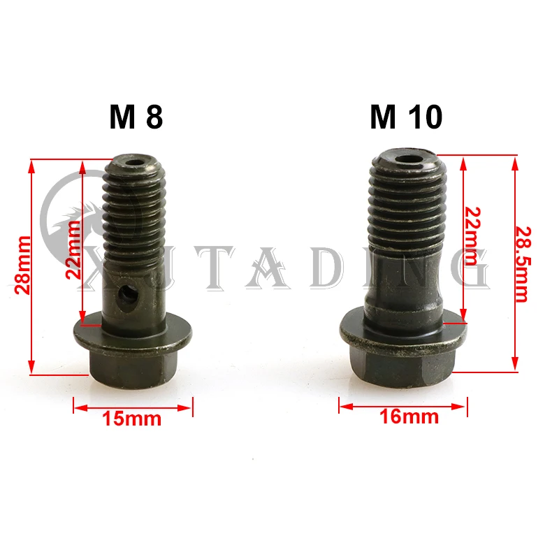 Hydraulic Brake Master Cylinder Oil Hose Screw Banjo Bolt 2 Pcs M8/M10x1.25 Motorcycle Universal Tube Tubing Screws Bolts motorcycle bolt screws