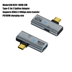 USB C Audio & Charging Adapter with PD100W Fast Charging Capability (Black)