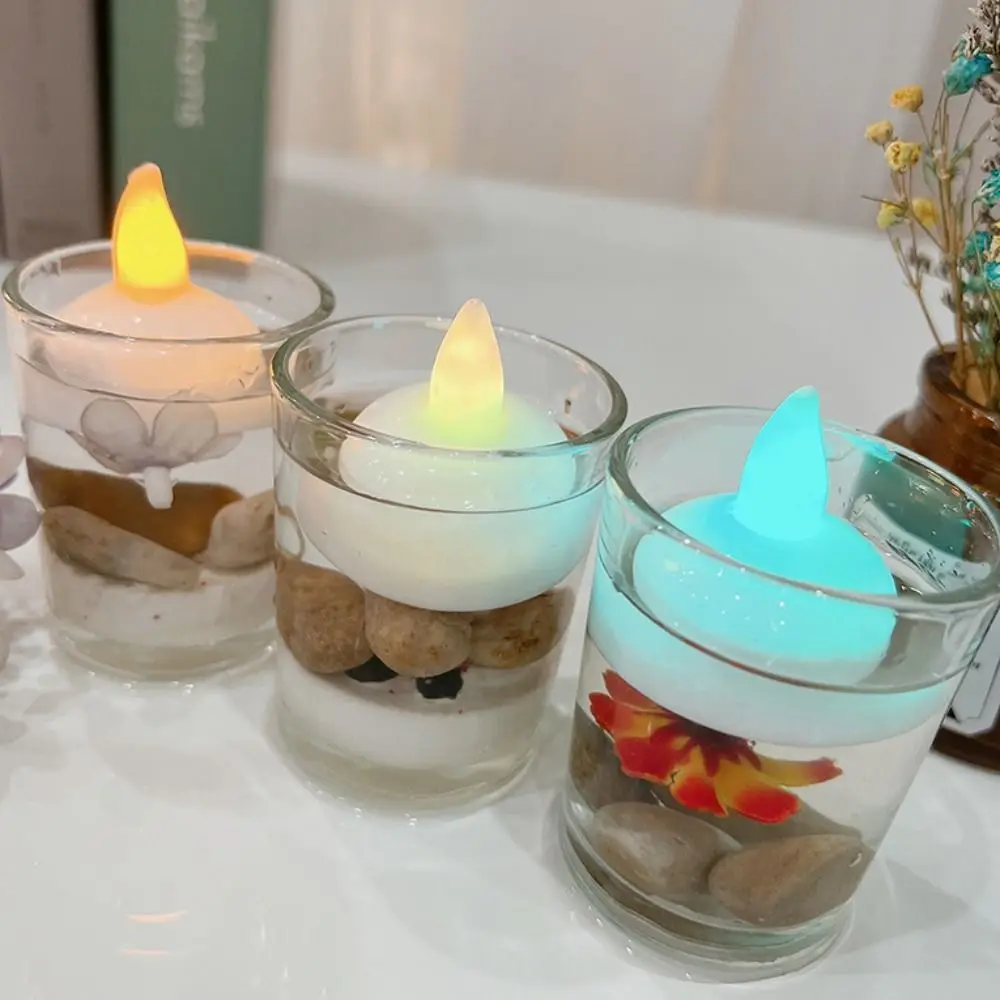 5pcs Diwali Diya LED Light Floating on Water Electric Candle Lamp Glowing Decor Tea Light Deepavali Festival Decoration