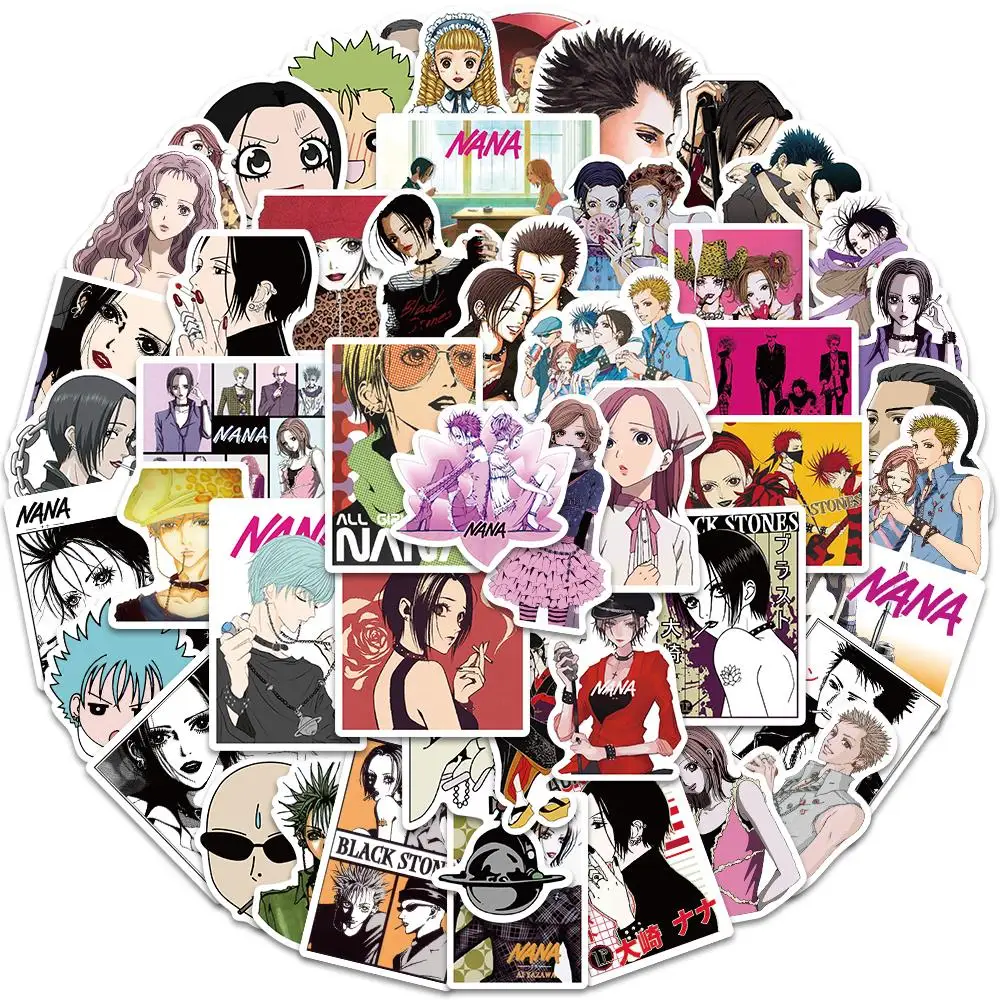 50Pcs Hot Anime NANA Stickers Waterproof Toy Sticker For Car Motorcycle Phone Skateboards Laptop Luggage Pegatinas Decals nana