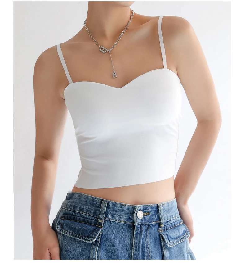 

Spring Women's Camisole Korea Stylish Tops & Tee Colorful With Padded Thin Soft Breathable Undershirt Stretch Tanks Camis C4883