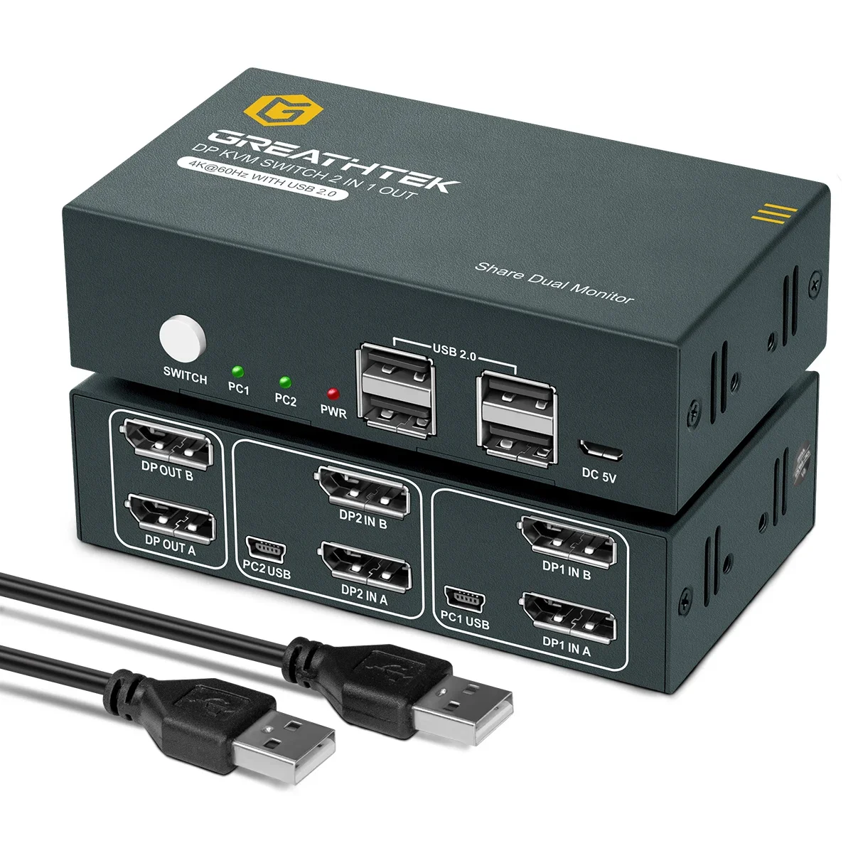 HDMI DP DVI VAG KVM коммутатор для Windows10 PC 2 4 8 16 в 1 2 Dual OUT клавиатура мышь принтер с общим доступом 4 устройств USB