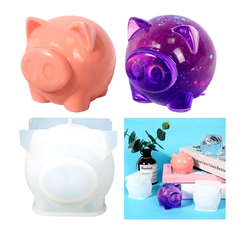 Cute Piggy Keychain UV Crystal Epoxy Mold Handmade Ornaments Resin Silicone Mould DIY Crafts Jewelry Decorations Tools DropShip