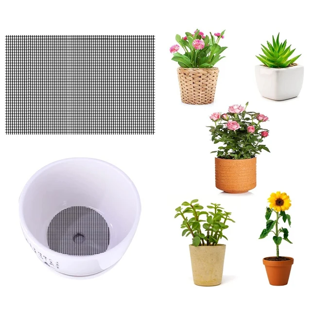 5Db Alsó Rács Növényi Tartályokhoz Edény Lyuk Háló Pad 20X30 Cm Megakadályozza A Talajvesztést Beltéri Kültéri Tartós Barkács Fekete Könnyűsúly - Image 4