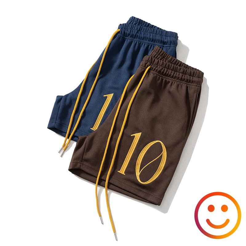 Number 10 Embroidery Logo Mesh Shorts Men Women Quick Dry Basketball Shortpant Victory Team Sport Breathe Breeches