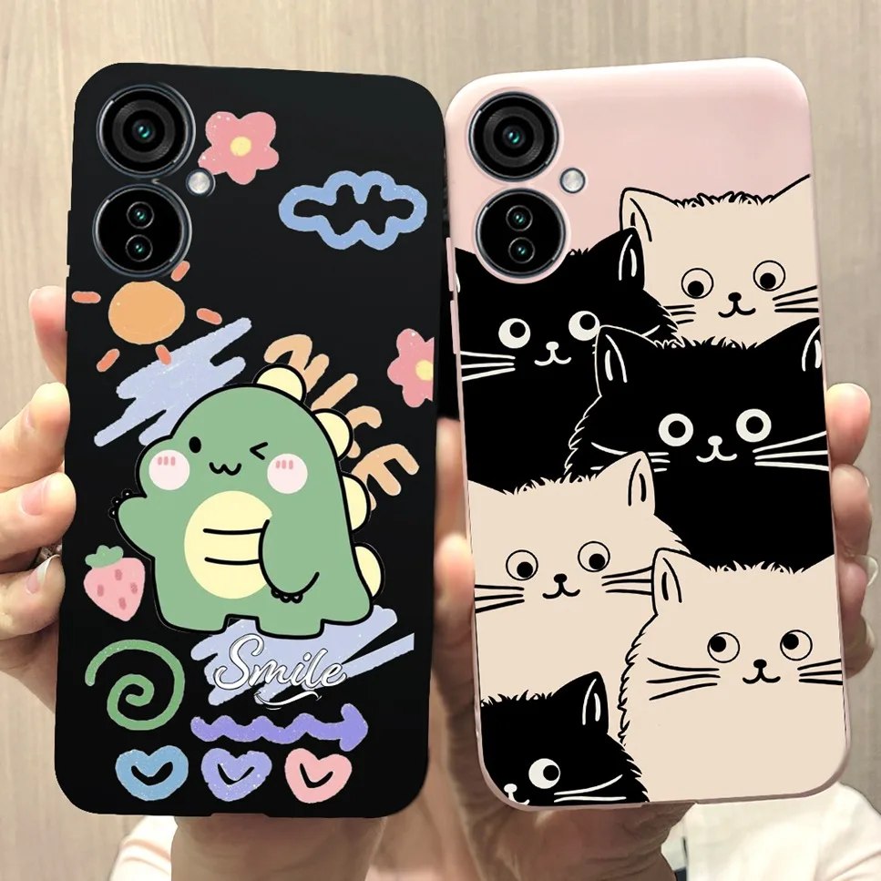 Fashion Cartoon Soft Silicone Black Pink Phone Case Cover
