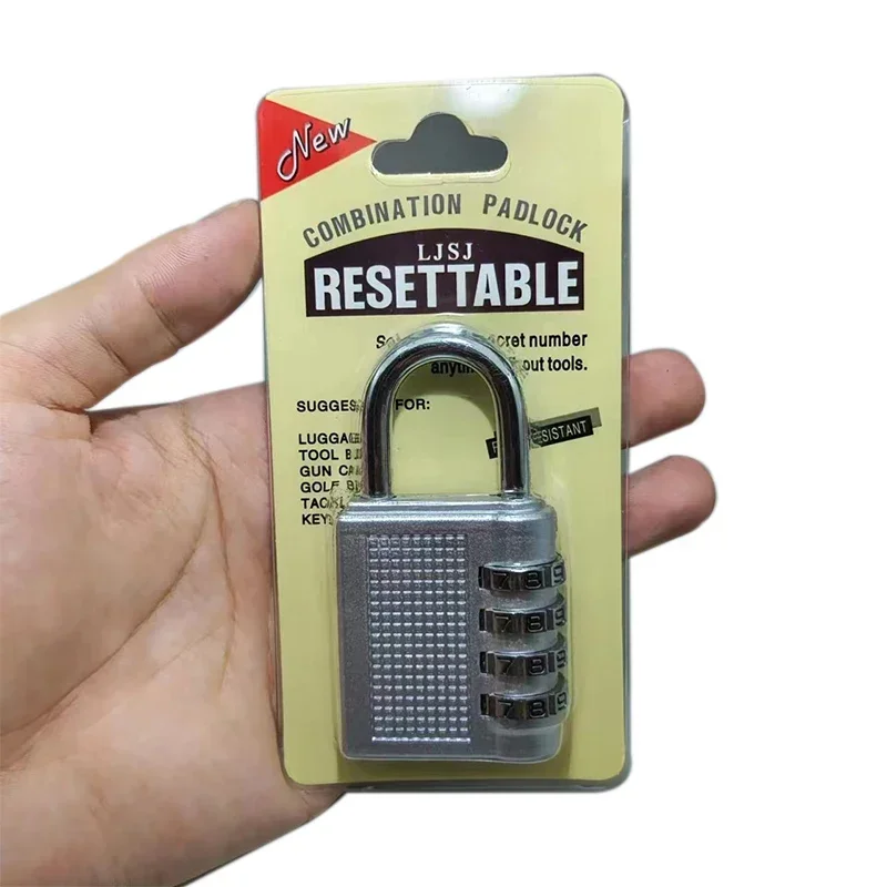 

Large Size 4 Dial Digit Combination Lock Heavy Duty Weatherproof Code Resettable Padlock Outdoor Use for Door Cabinet Safely