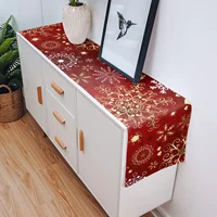 Christmas Snowflake Texture Linen Table Runners Dresser Scarves Decor Winter Xmas Dining Table Runners Navidad Decorations 2025 5