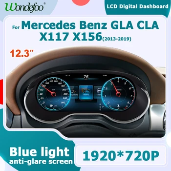 Pantalla LCD digital de 12.3'' con CarPlay inalámbrico y Android Auto para el panel de instrumentos de Mercedes Benz GLA CLA X117 X156 2013-2019 Ntg 5.0. Compatible con cámara lateral. 1