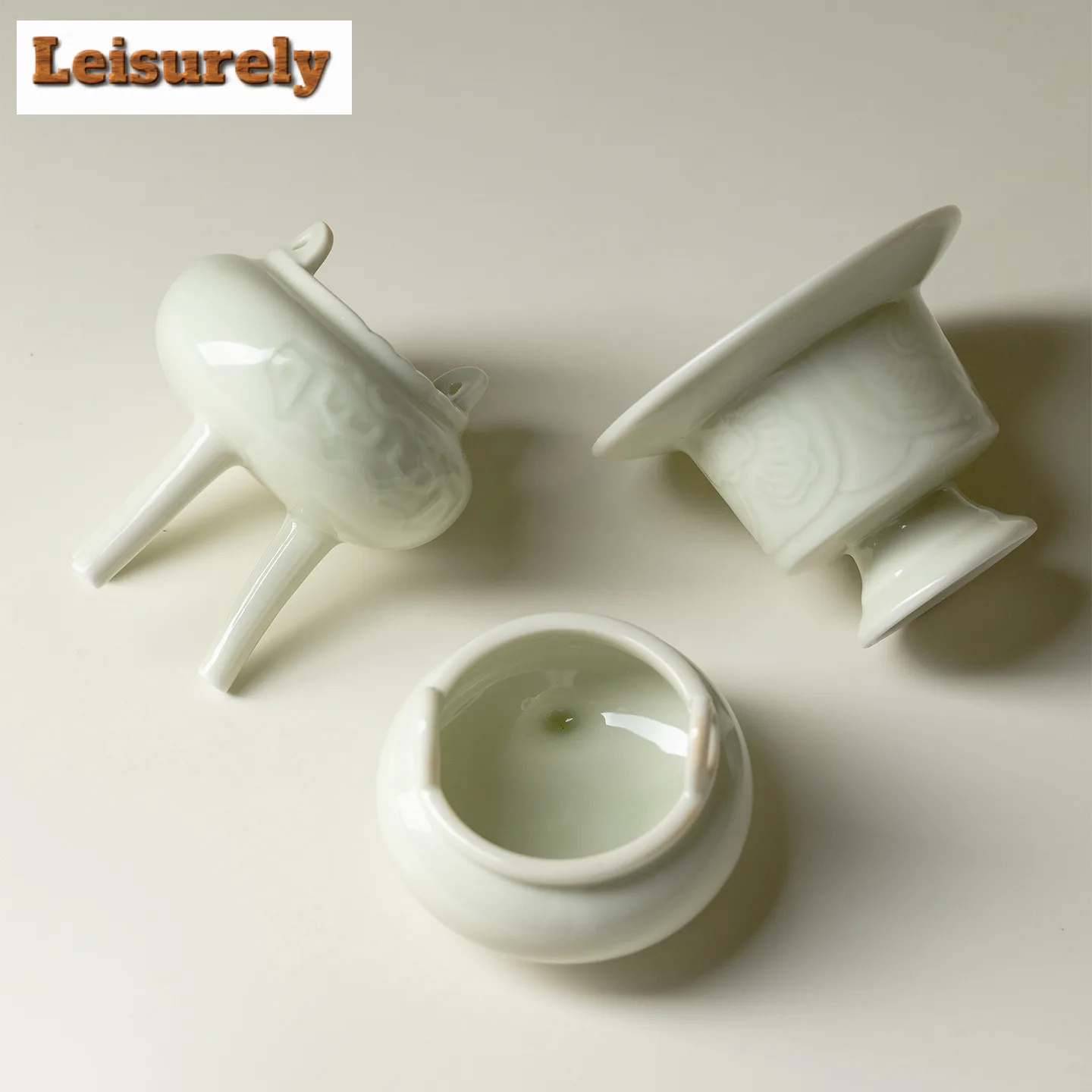 Little Bean Cyan Incense Holder Retro Mist Smoking Steamers Incense Burners Aromatherapy Censer Tea Items Accessories Ornaments