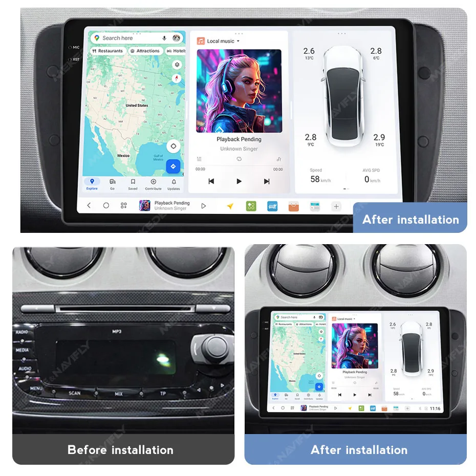 DUDUAUTO Autoradio Wireless CarPlay Android Auto Für SEAT IBIZA 6j 2009-2013 Multimedia GPS FM 4G WIFI Auto Intelligente Systeme – Detail 5