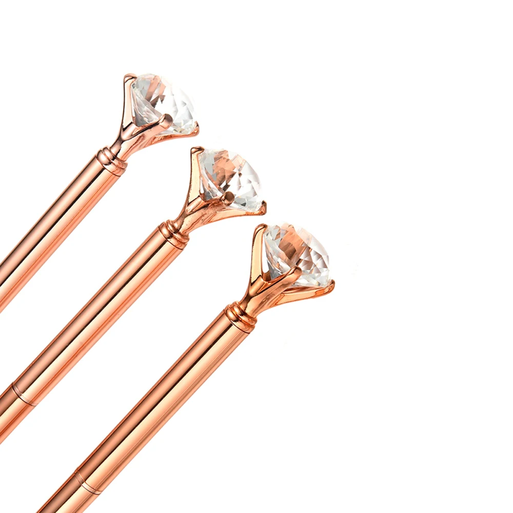 대형 다이아몬드 크리스탈 볼펜, 학생 문구, 사무실 비즈니스 선물, 1.0mm 펜촉, 라인석 볼펜, 2 개