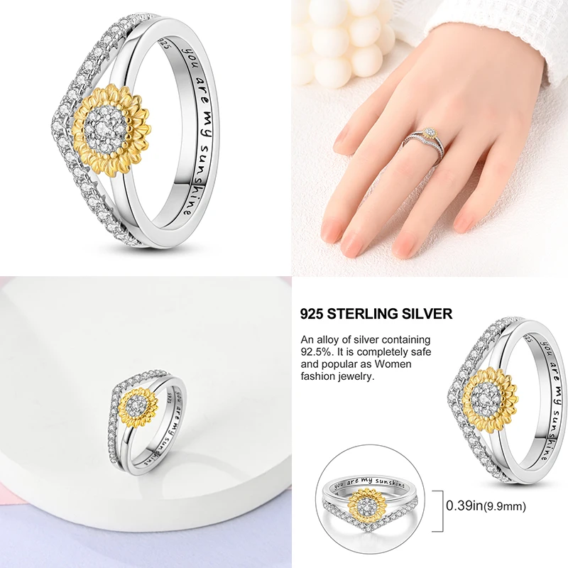 New Rings Women 925 Sterling Silver Star Moon Colorful Zircon Heart Rings Fine Wedding Engagement Birthday Jewelry Gift silver heart ring silver rings silver ring wedding rings