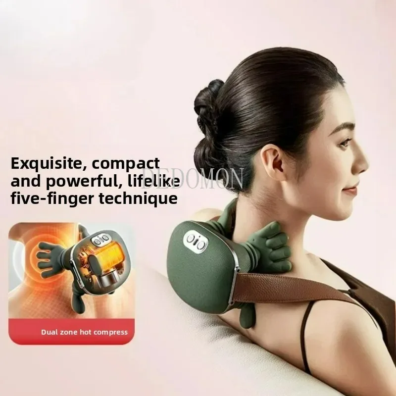 Finger Pressure Neck Massager Heated Back and Shoulder Massager Electric Kneading Neck Deep Massage Muscle Relax