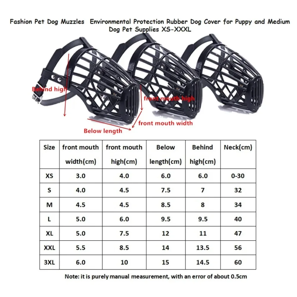 Dog Muzzle Soft Plastic Leather Basket Design Anti-biting Adjusting Straps for Small Medium Large