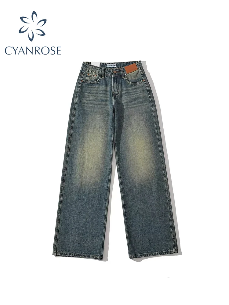 

Women's Vintage Baggy Blue Jeans Streetwear Harajuku Y2k Straight Denim Trouser Korean High Waist Wide Leg Cowboy Pants Clothes