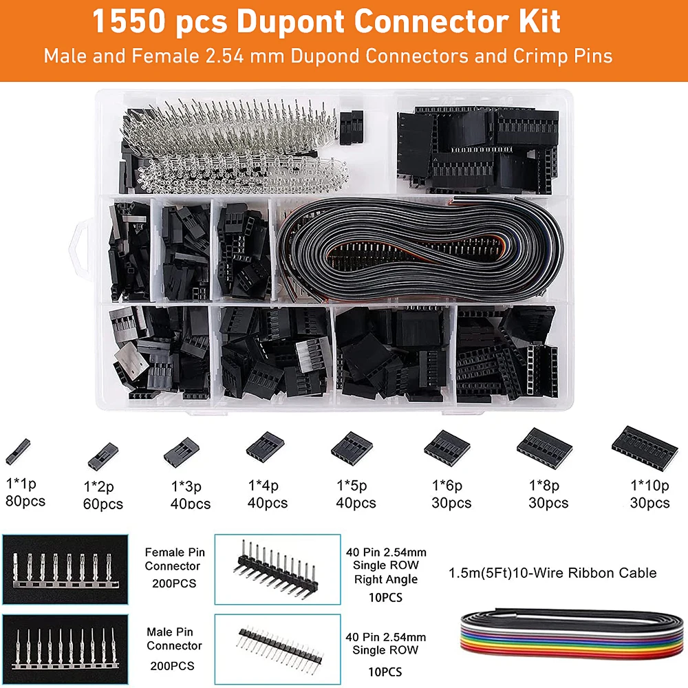 Crimping Tool or JST Connectors Kit, Crimper Plier Set for 2.54mm JST XH Connectors, JST SM Connectors Adapter Assortment Kit 6