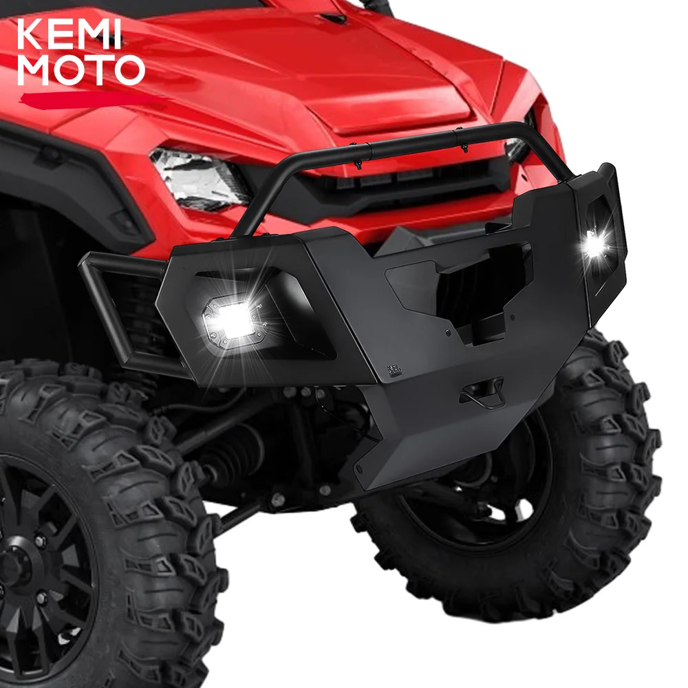 

KEMIMOTO UTV Front Bumper with Lights 08P71-HL8-A10 Front Upper Brush Guard for Honda Pioneer 1000 1000-5 2016+ 1000-6 2023+