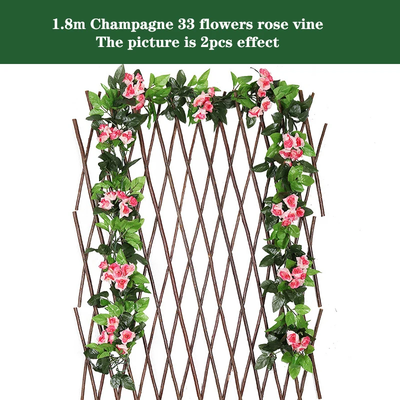 Silk Artificial Rose Vine Hanging Garland for Elegant Wall and Home Decoration