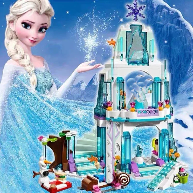 Toy Building Blocks Disney Frozen Dream Princess Elsa Ice Castle Set