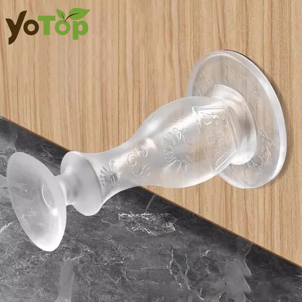 Door Stopper Transparent Silicone Door Stopper Wall Protector No Drilling Waterproof Shockproof Noise Reduction for Doors Windows