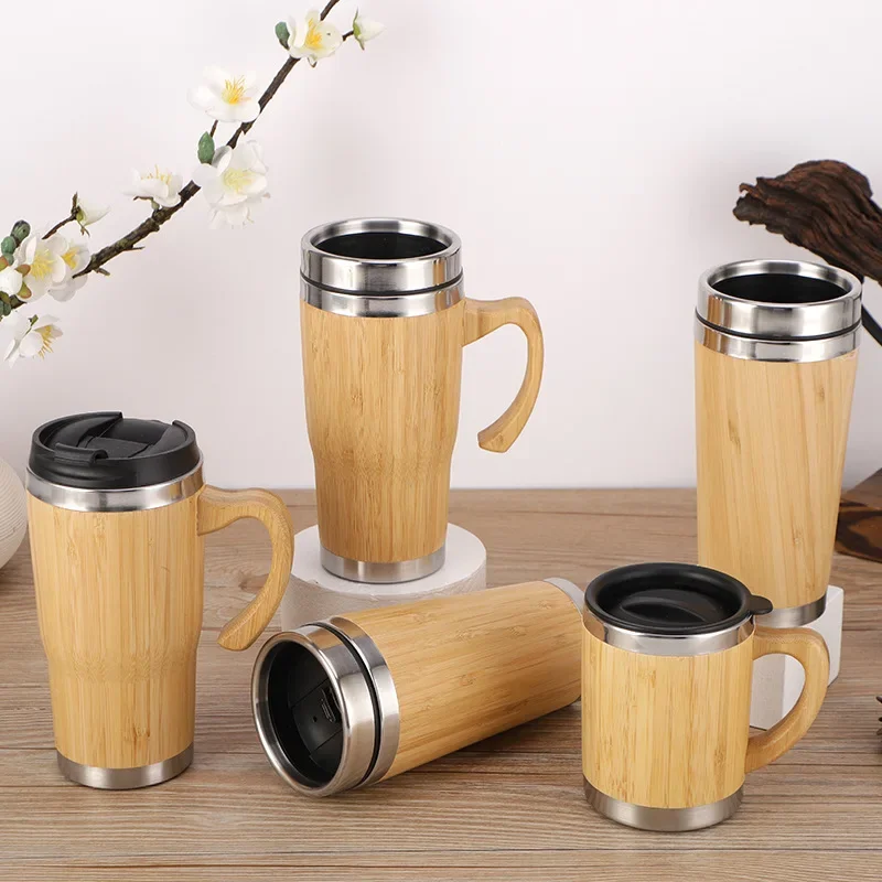 Bamboo Thermos Flask for Coffee/Tea - زمزمية خيزرا...