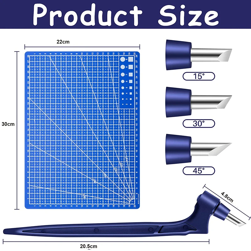 DIY Art Craft Cutting Tools 360-Degree Rotating Carbon Steel Blade Paper Cutter 3 Replacement Blade Cutting Paper Window Making