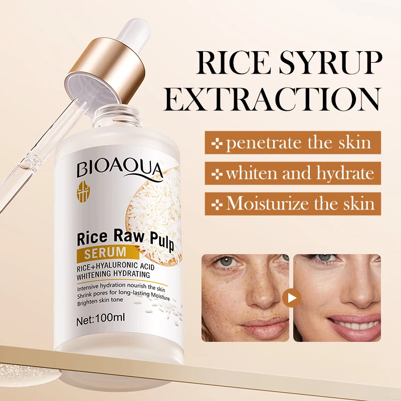 BIOAQUA White Rice Face Serum Moisturizing Anti Wrinkles Anti-Aging Whitening Facial Essence Skin Care for Face