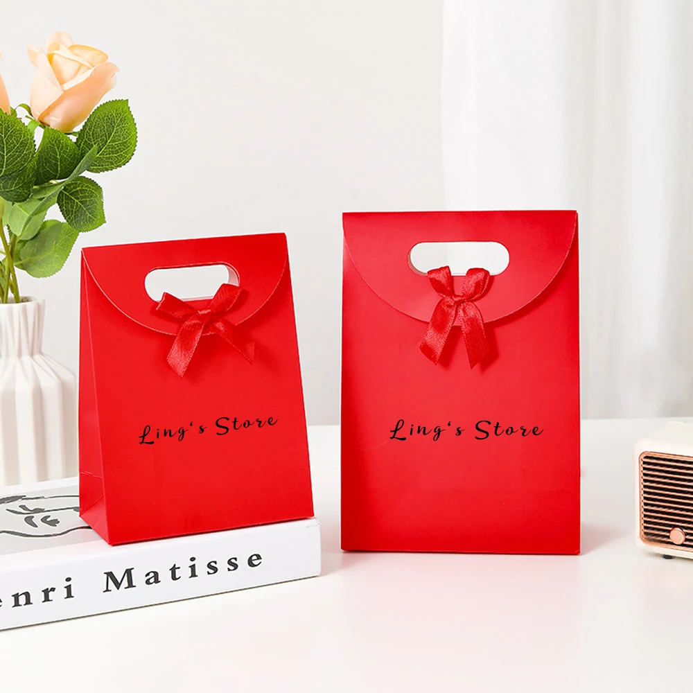 50 Stück Schmuckbeutel mit Papier-Schleifenverschluss, Geschenkverpackung, Handtasche, Kosmetikbeutel, Organizer für falsche Nägel, Uhren, Kleidung, Armbänder – Detail 8