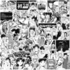 70/75/145PCS Black and White Sketch Neon Genesis Evangelion Stickers Classic Anime Decals for Notebook Skateboard Bike Sticker 1