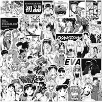 70/75/145PCS Black and White Sketch Neon Genesis Evangelion Stickers Classic Anime Decals for Notebook Skateboard Bike Sticker 1