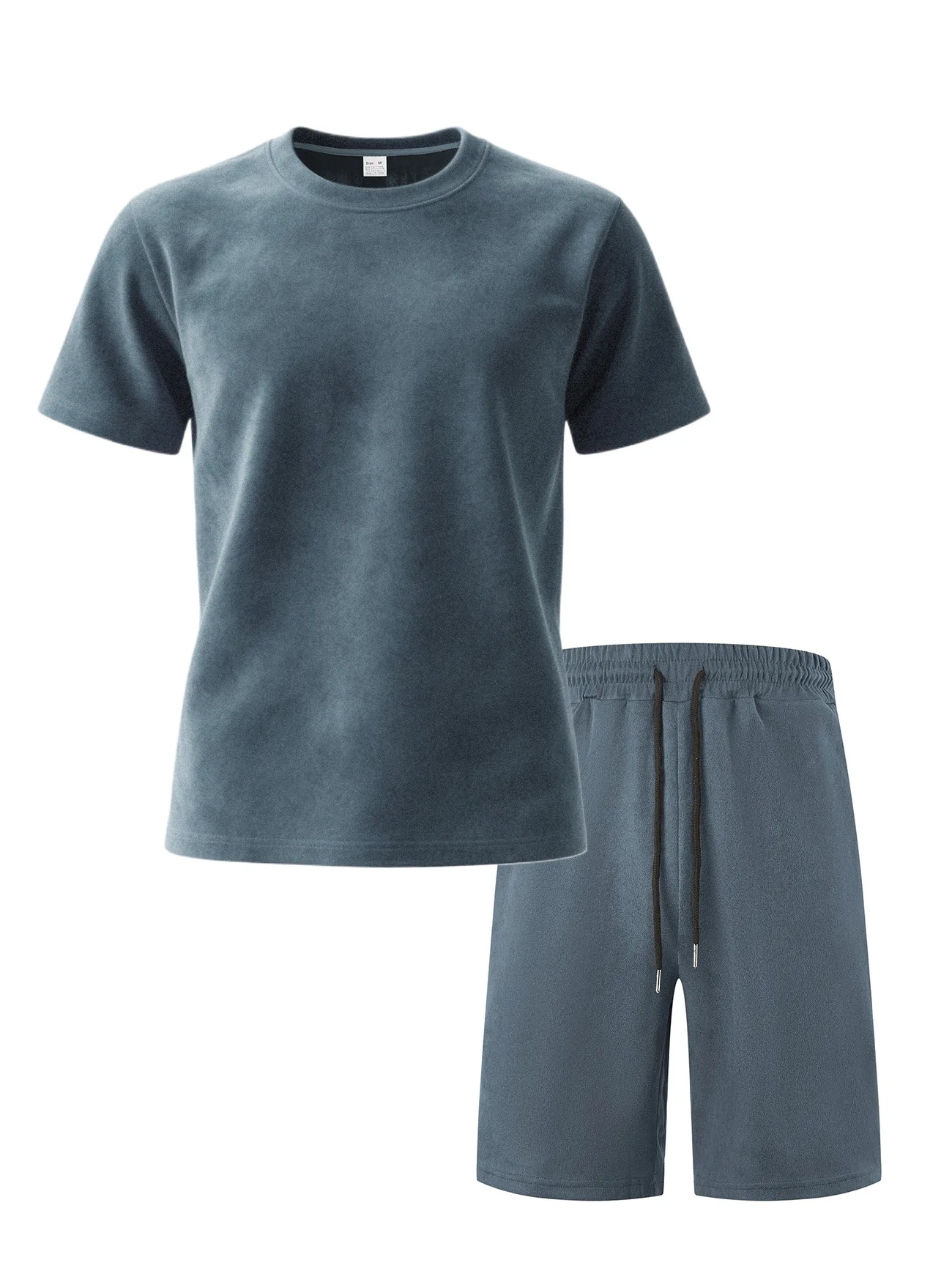 2026 Neues Herren-Set aus Wildleder: Lässiges Sport-T-Shirt mit kurzen Ärmeln und Shorts, einfarbig, Rundhals, Loungewear, Streetwear-Outfits – Detail 29