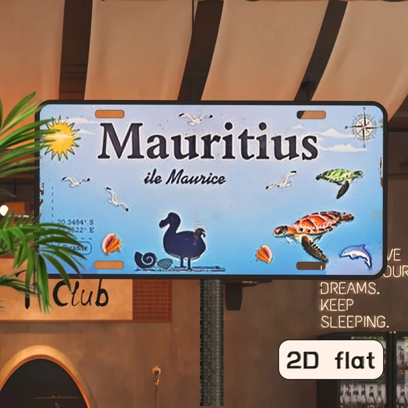 빈티지 금속 벽 예술 간판 - 15.24x30.48cm 알루미늄 장식, '마우리치' 디자인, 홈, 주방용 빈티지 스타일