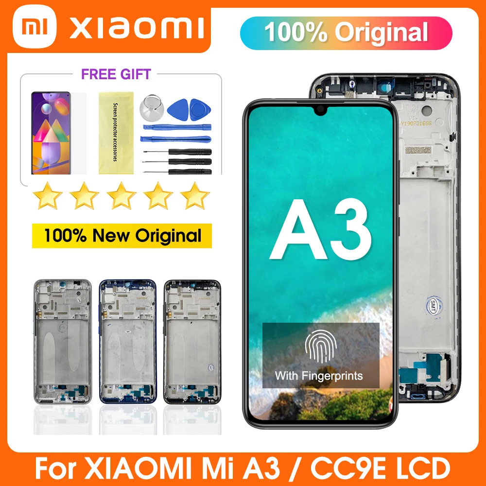 screen for lcd phones cheap New Super AMOLED For Xiaomi Mi A3 LCD Display Touch Screen Digitizer Assembly For Xiaomi MiA3 XiaomiA3 Screen with Fingerprint screen for lcd phones cheap