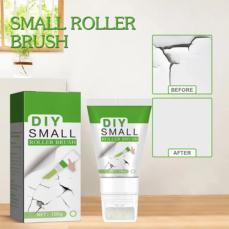 

100g Wall Roller Brush Small Rolling Brush Wall Latex Paint DIY Wall Repair Paint Quick-Drying Patch Wall Mending Agent Supplies