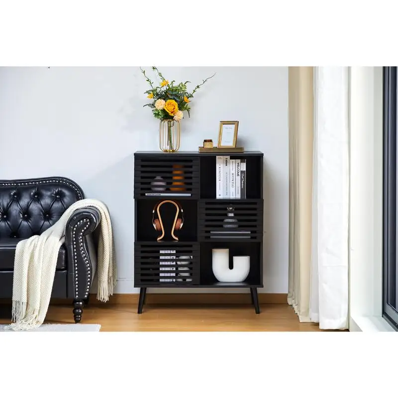 

Storage Cabinet, Multipurpose Storage Organizer with kcase for Living Room, Office, Study Room (Black)
