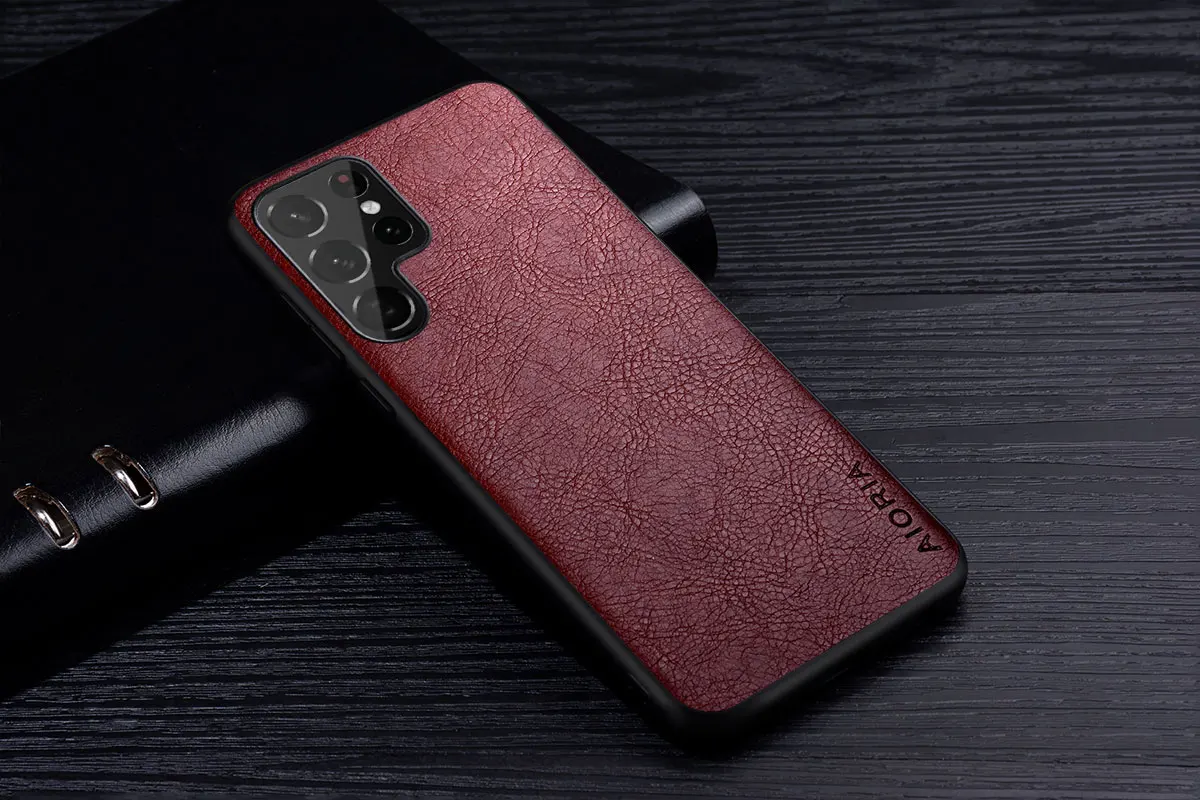 best case for samsung Case For Samsung Galaxy S22 Ultra Plus 5G Premium Business Style Retro Litchi Leather Back Cover for samsung s22 plus ultra case silicone cover with s pen