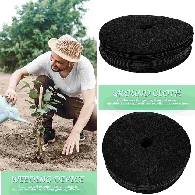 20 Db Tartozékok Gyomlálószövetelője 27X27Cm Nem Szőtt Földi Szerszám Fekete Fa Védelemhez Való Hozzáférés - Image 6