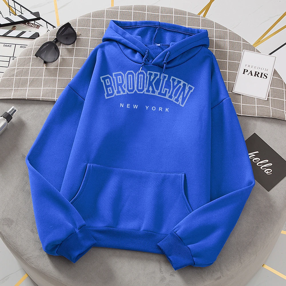 

Brooklyn New York Usa City Womens Hoodies Simple Oversize Hoodie Street Comfortable Hoody Hipster Soft Autumn Streetwear Woman