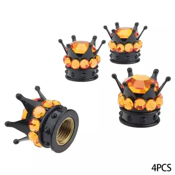 4PCS ล้อยางวาล์ว Caps ฝาครอบมงกุฎรูปร่าง Bling เพชรยางฝุ่นวาล์ว Caps รถบรรทุกรถจักรยานยนต์จักรยาน Air COVER 12