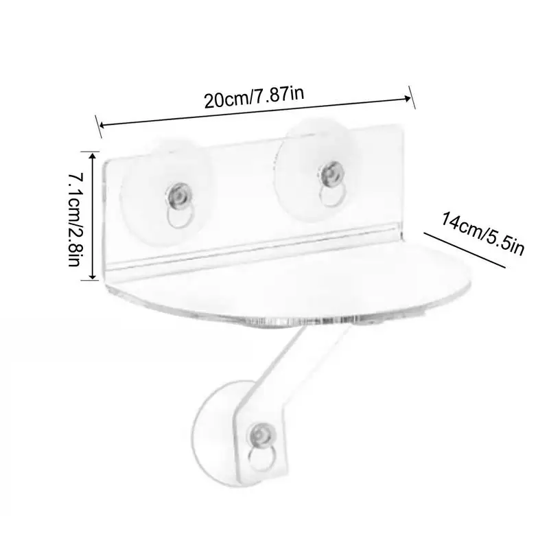 Window Plant Shelves 2X Acrylic Suction Cup Floating Shelves Space-Saving Window Ledge For Kitchens Bathroom Organizer