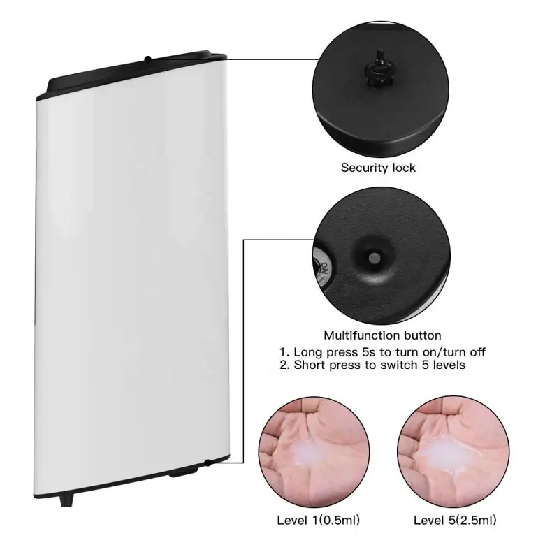 plastico comercial wall mounted sensor dispensador sabao 02