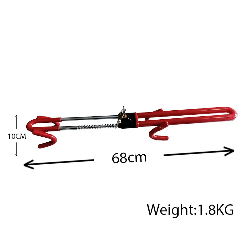 Car Central Lock Against Anti-theft Double Hook Design Metal Material Red Extrrior Outside Camper Safety Vehicle Supplies 1.8KG