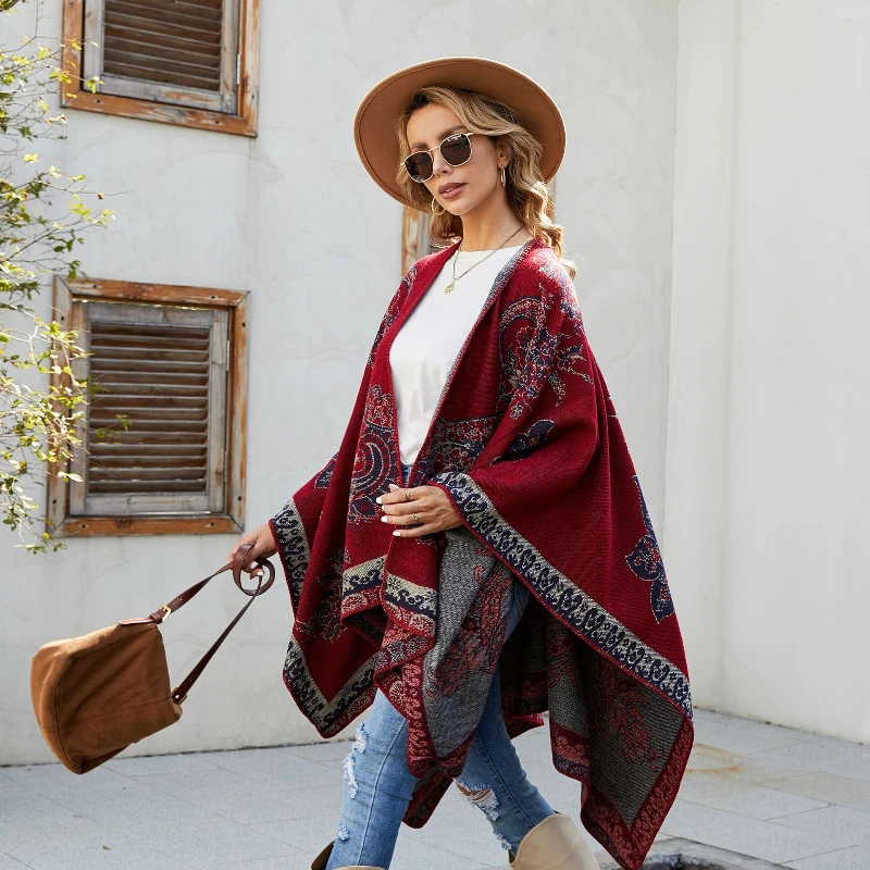 Geboorte geven kousen Doordringen Vrouwen Winter Cape Poncho Geïmiteerd Kasjmier Cape Jas Elegante Mantel Jas  Vrouwen Thermische Ponchos Capes Et Poncho Warme Deken| | - AliExpress