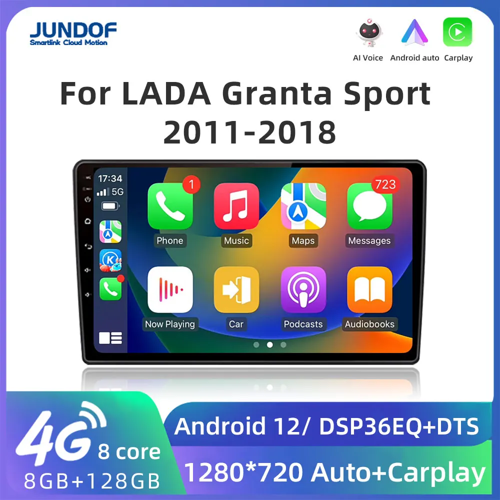 

Jundof 5G WIFI For LADA ВАЗ Granta Sport 2011-2018 Car Radio Multimedia Video Player Android 12 Auto Carplay 4G GPS 2din DVD