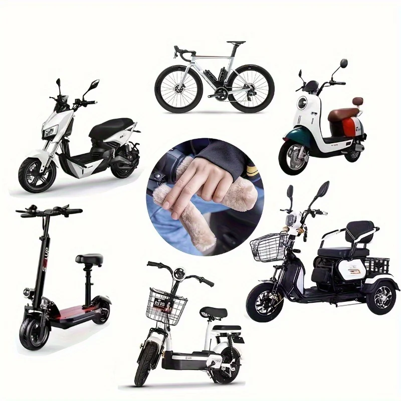 4pcs Electric scooter handle cover, winter cold and warm handle cover, electric scooter motorcycle tricycle cover