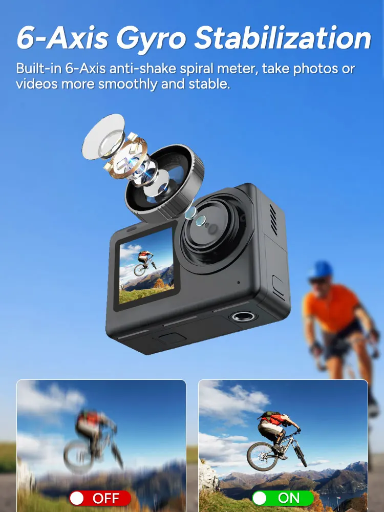 SJCAM SJ10 Pro Dual Screen Action Camera 4K 2.33" Touch Screen Camera Waterproof 5G WiFi Night Vision Active HDR Video Sports DV 3
