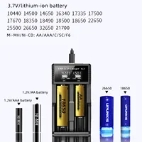 USB LCD Battery Smart Charger 1 / 2 Slots Dual For 18650 3.7V Rechargeable Lithium Battery For 1.2V NI-MH AA / AAA Battery 5
