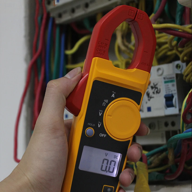 FLUKE 305 디지털 클램프 계량기 멀티미터, 소프트 케이스 포함, AC 999.9A 백라이트 디스플레이