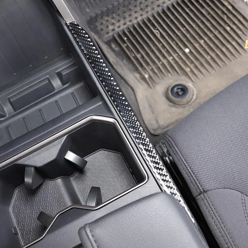 

For Toyota Tundra/Sequoia 2022-23 Soft Carbon Fiber Car Center Control Shift Gear Side Strip Cover Trim Sticker Car Accessories